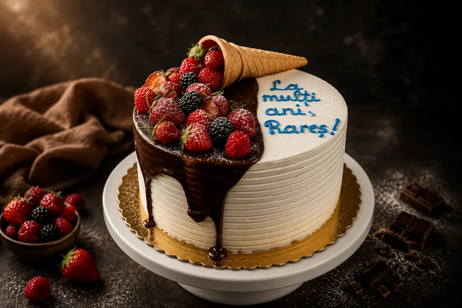 Tort personalizat — Fructe & ciocolată